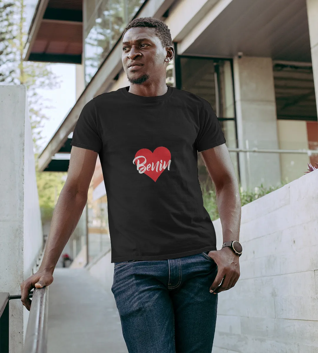 1sttheworld T-Shirt - Heart Benin T-Shirt Black A35
