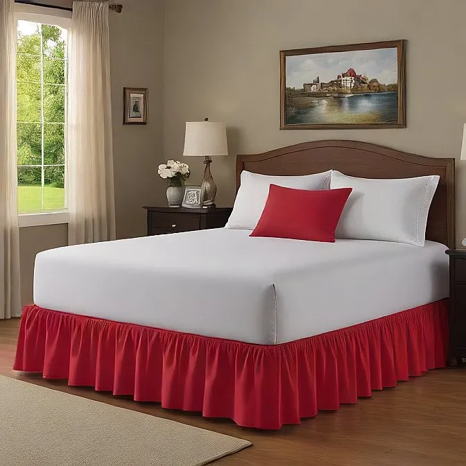 6" Inch Drop Wrap-Around Bed Skirt Ivory 1-Piece Egyptian Cotton