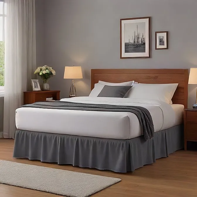 6" Inch Drop Wrap-Around Bed Skirt Ivory 1-Piece Egyptian Cotton