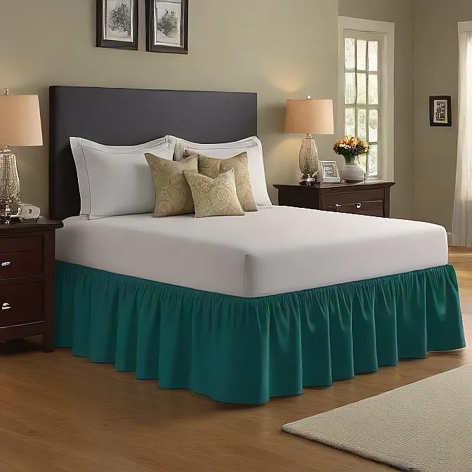 6" Inch Drop Wrap-Around Bed Skirt Ivory 1-Piece Egyptian Cotton
