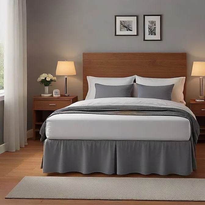 6" Inch Drop Wrap-Around Bed Skirt Ivory 1-Piece Egyptian Cotton