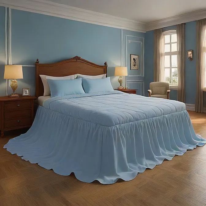 6" Inch Drop Wrap-Around Bed Skirt Ivory 1-Piece Egyptian Cotton