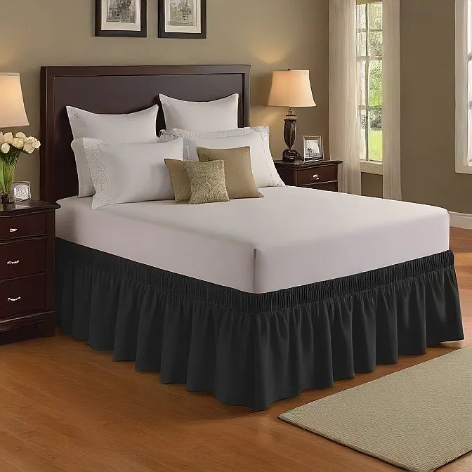 6" Inch Drop Wrap-Around Bed Skirt Ivory 1-Piece Egyptian Cotton