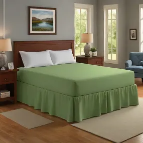 6" Inch Drop Wrap-Around Bed Skirt Ivory 1-Piece Egyptian Cotton