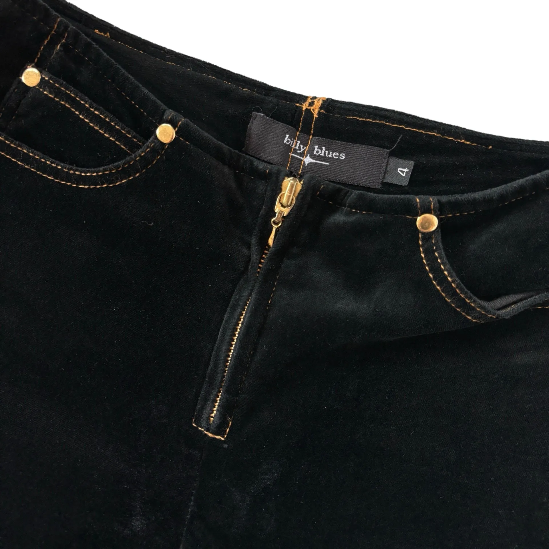 90s Noir Velvet Flares (XS)