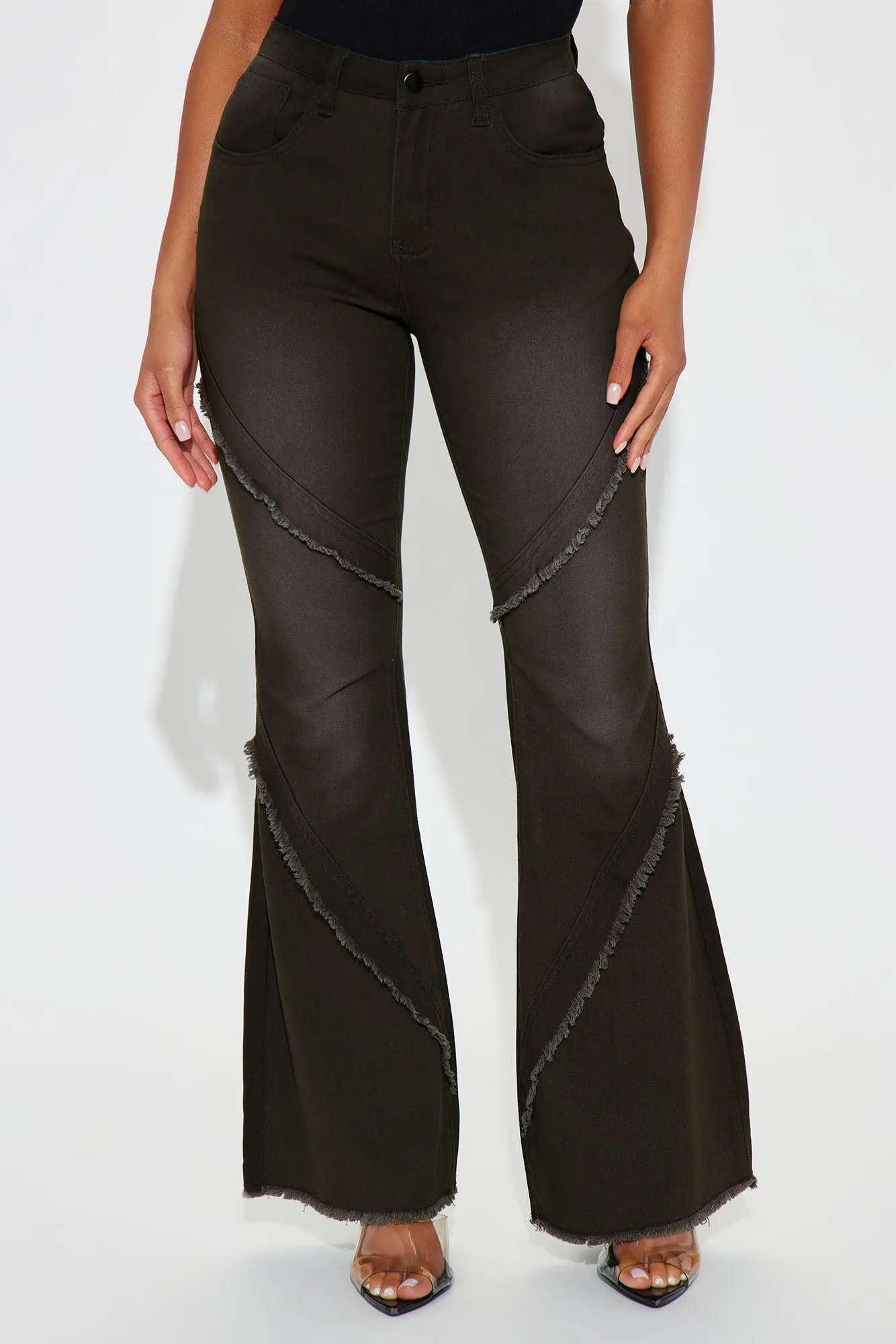 Angelica Tinted Flare Pant - Charcoal