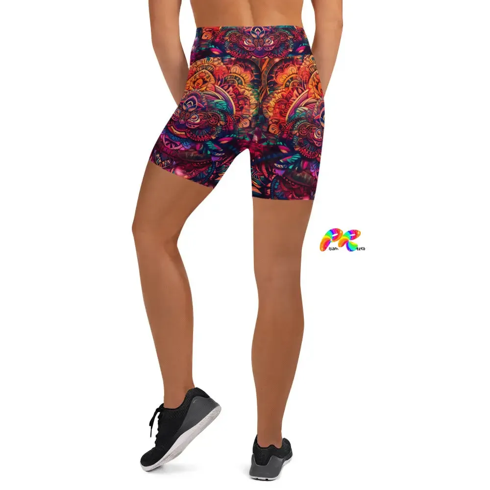 Ayahuasca Rave Yoga Shorts