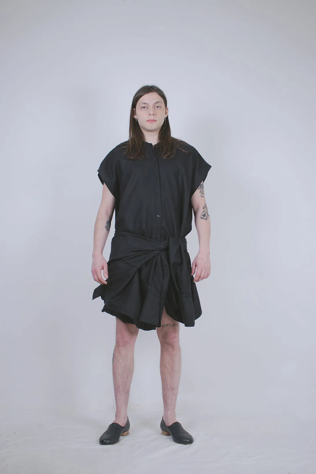 Black Wool Dual Shirt