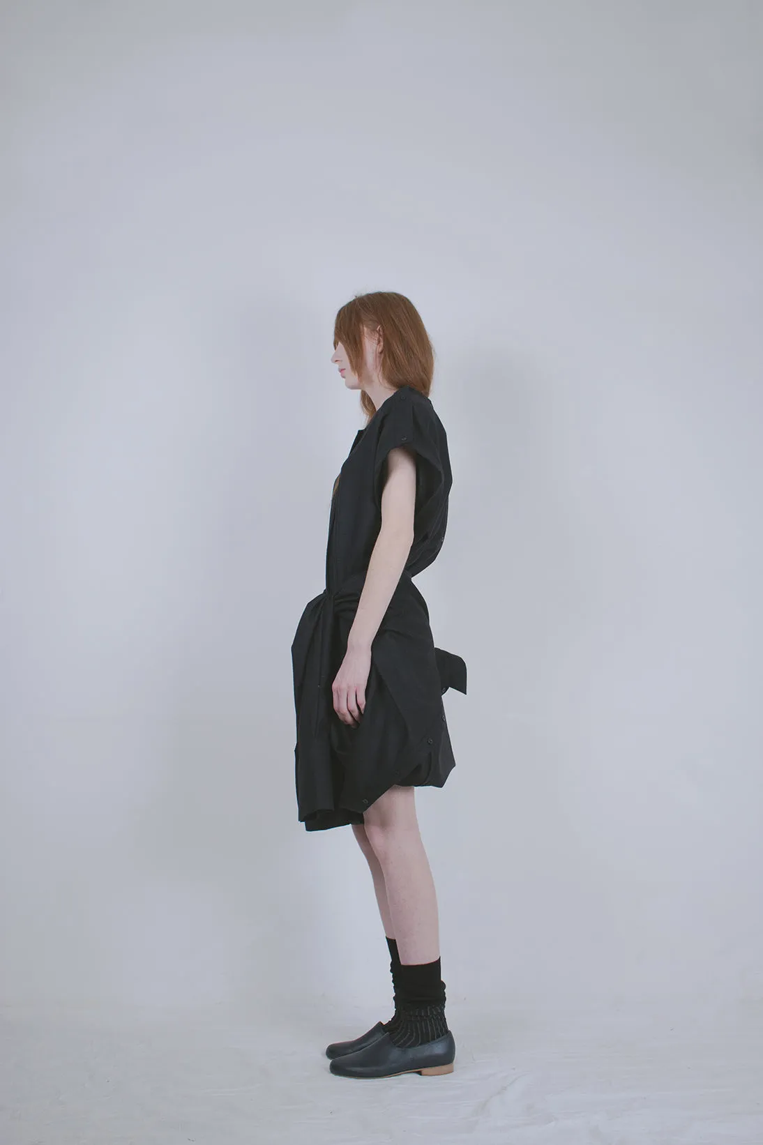 Black Wool Dual Shirt