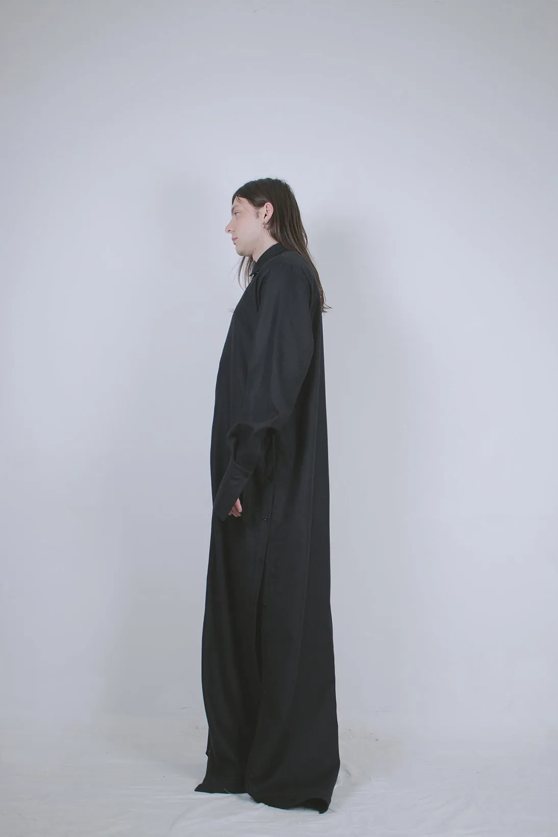 Black Wool Dual Shirt