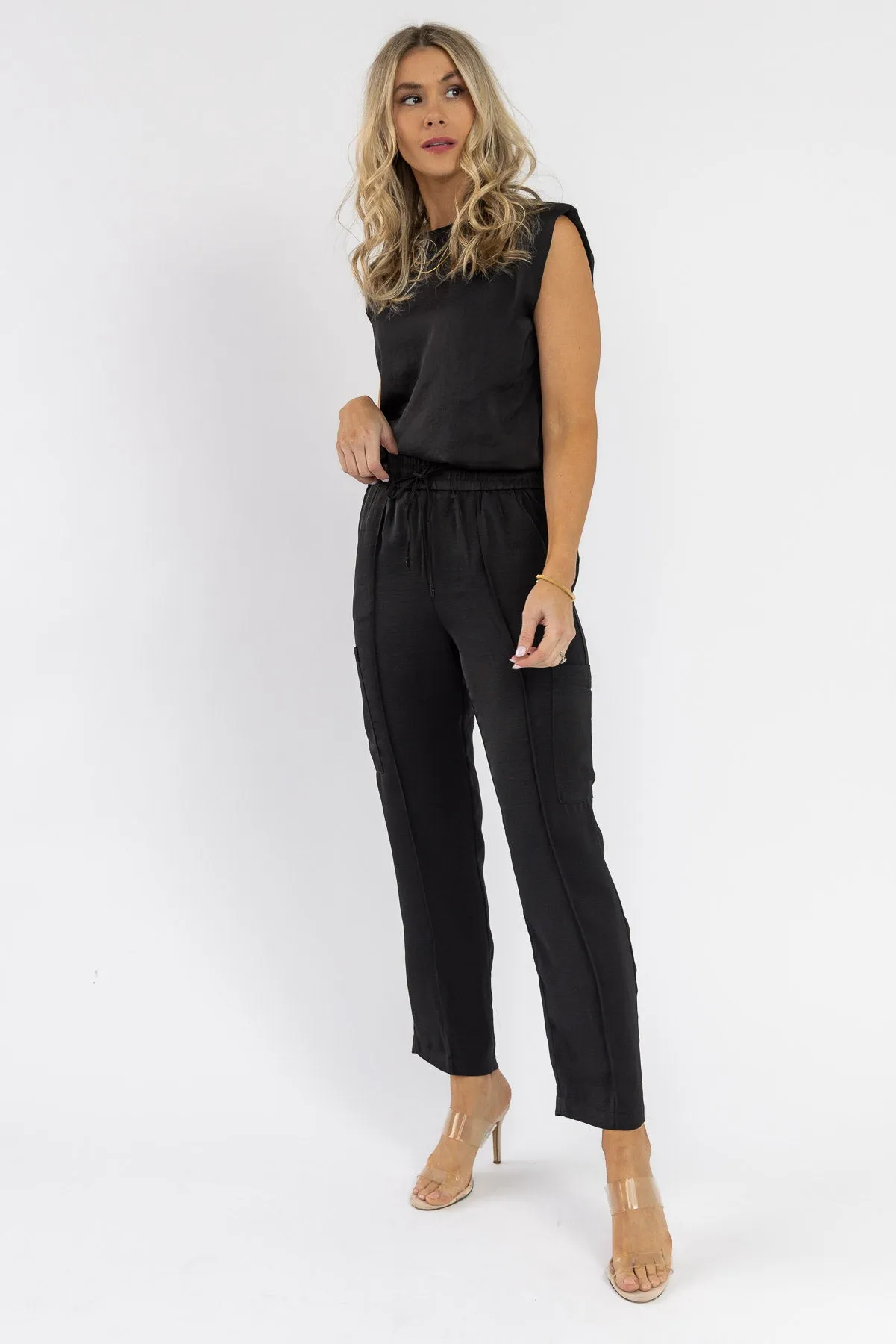 Cali Black Top & Jogger Set