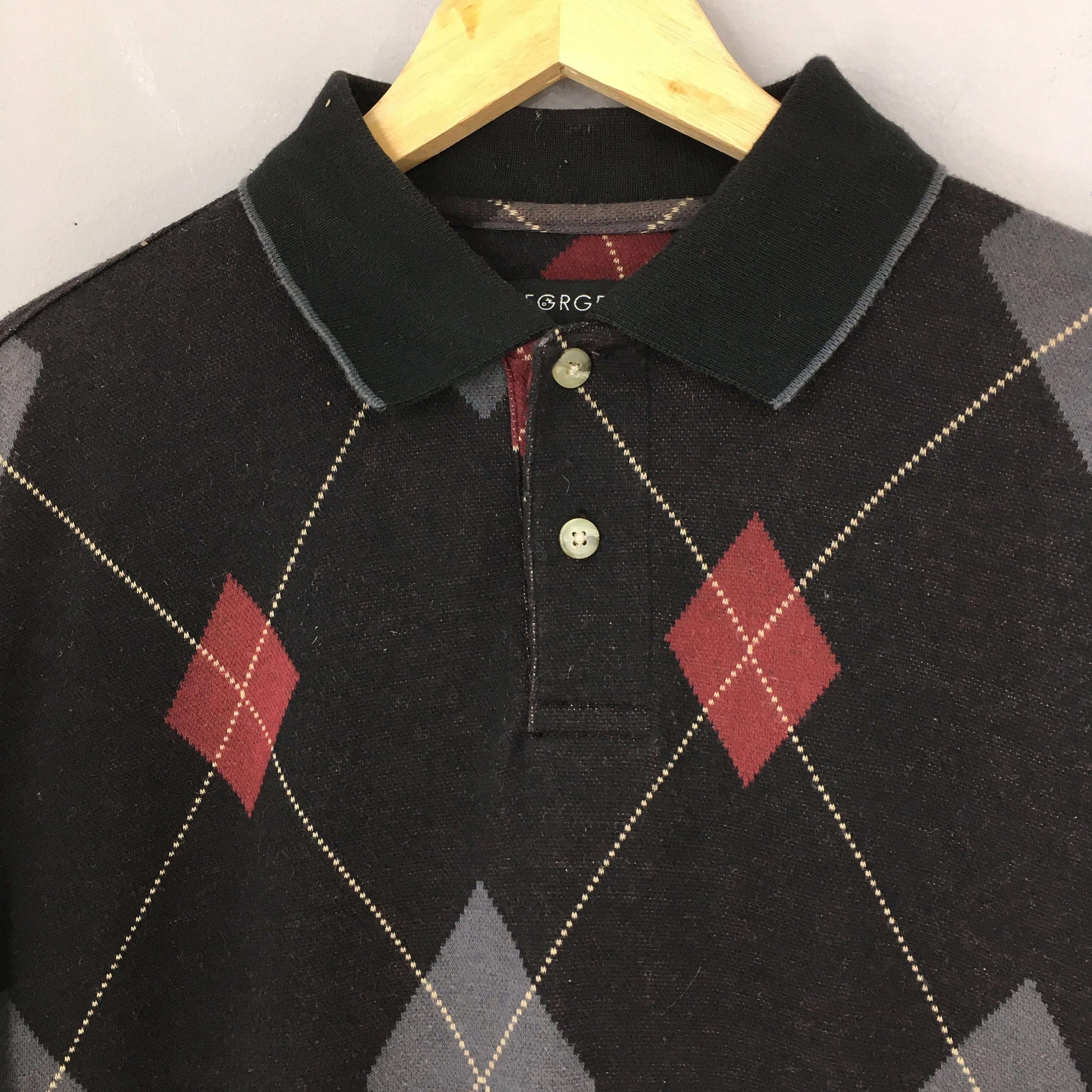 George Checkered Diamond Polo Shirt Small