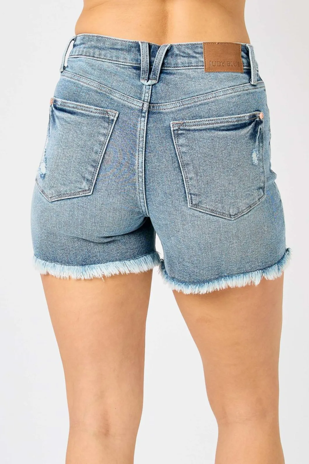 HW Button Fly Destroyed Hi-lo Shorts