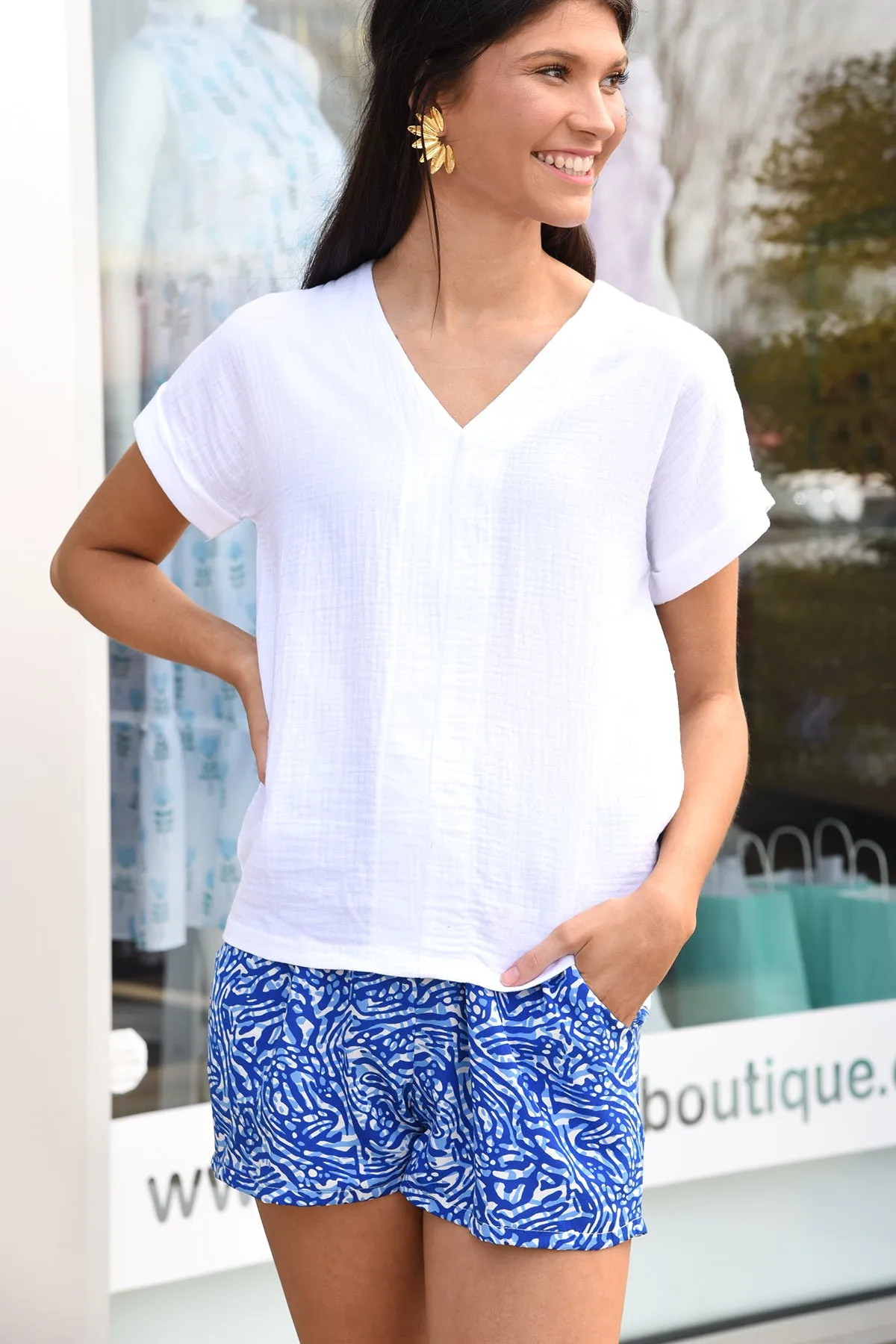 I BELIEVE SHORTS -BLUE