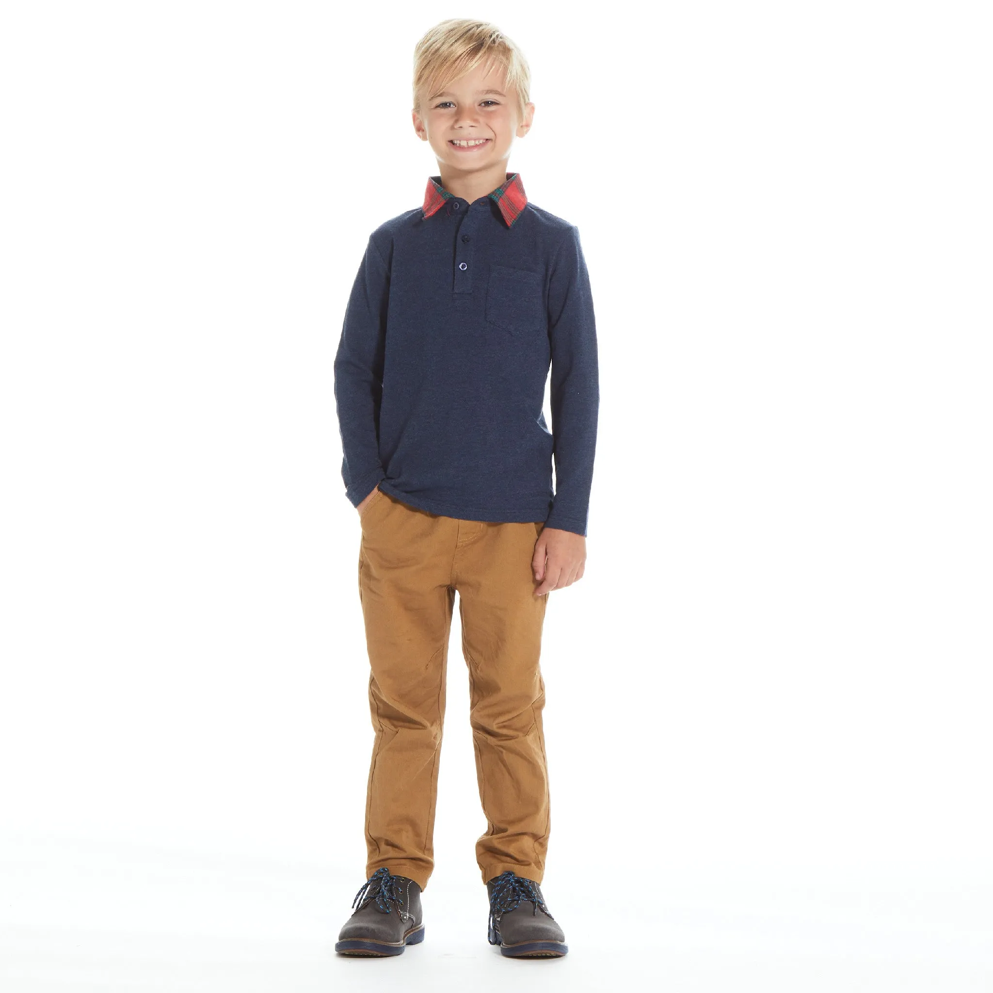 Navy Holiday Polo Set