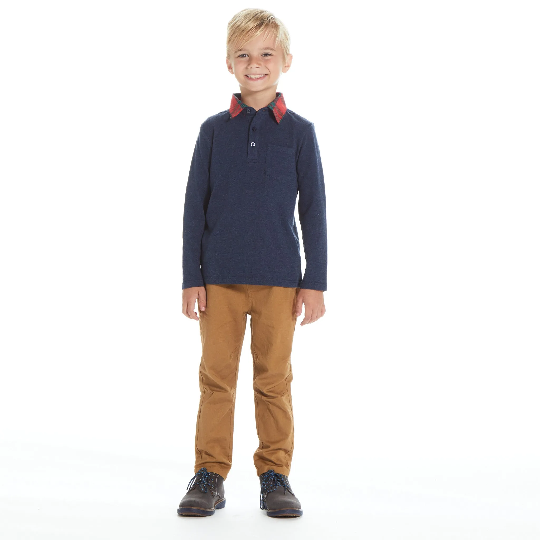 Navy Holiday Polo Set