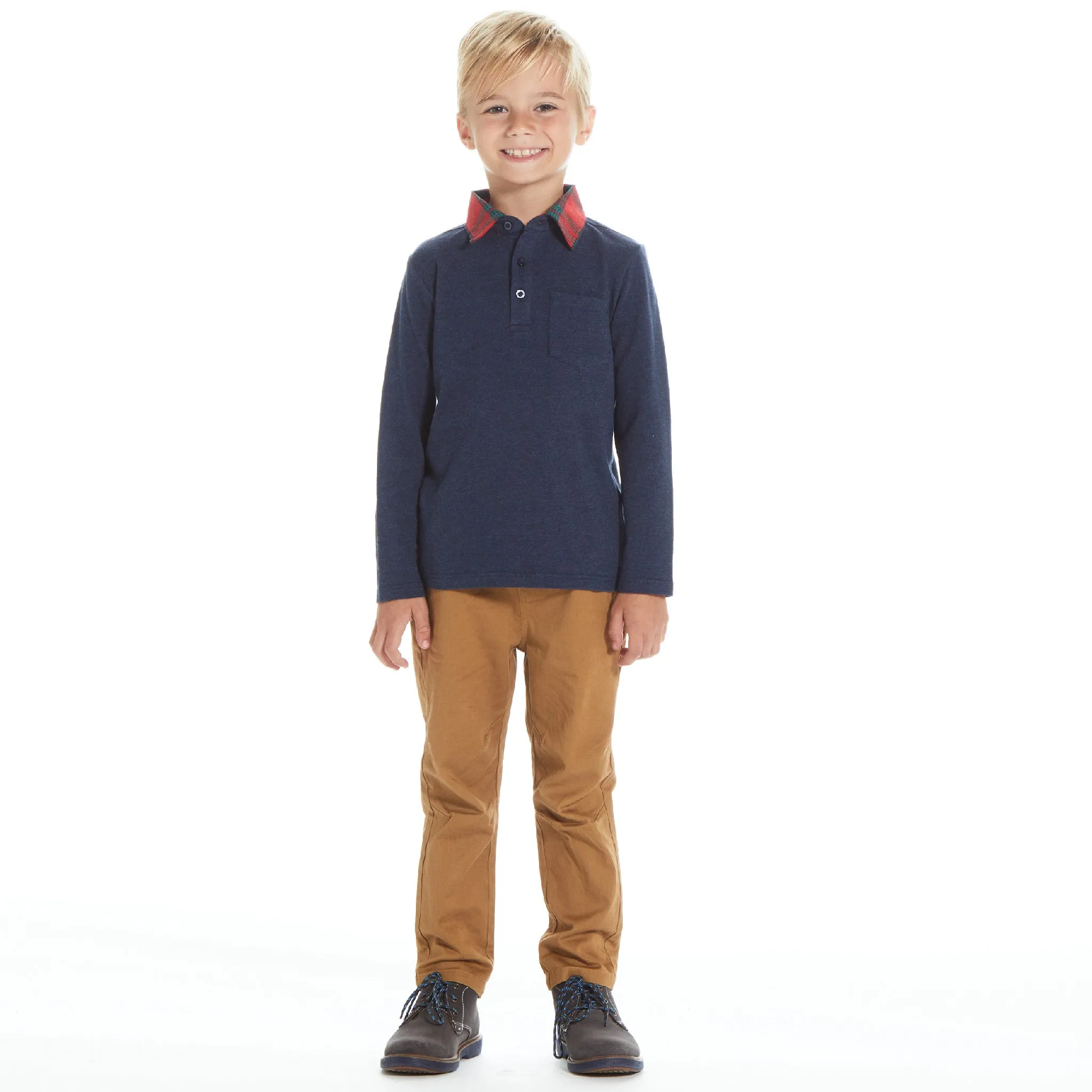 Navy Holiday Polo Set